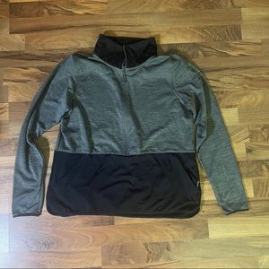Columbia 1/2 Zip Pullover Outdoor Sweater Grey Black Womans Size XL